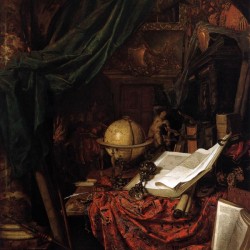 Still-Life with Globe, Books and Chinese Silk